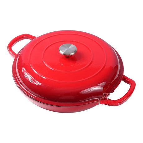High-end Red Cast Iron Enamel Cooking Combination Five-piece Cookware Suit Shopway.