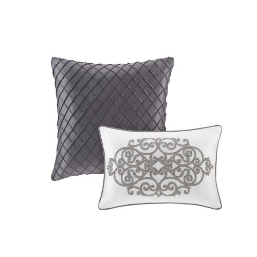 12 Piece Comforter Set With Cotton Bed Sheets Silver King Shopway.