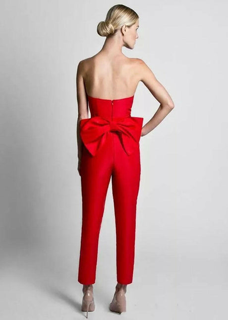 Red Jumpsuit Evening Dresses - Shopway