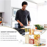 6pcs Set Easy Lock Food Storage Containers For Flour And Sugar Storage Shopway.