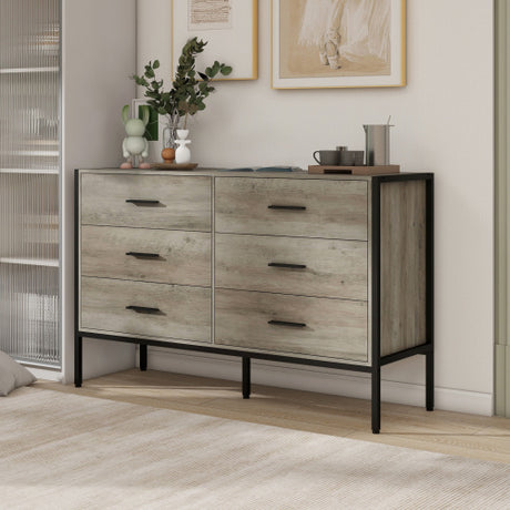Wooden Dresser With 6 Drawers, Wooden Storage Cabinet In Bedroom Shopway.