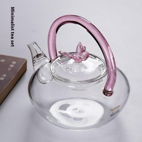 Handmade Colorized Butterfly Glass Teapot Household Shopway.