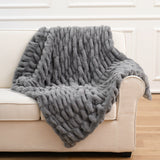 Sofa Blanket Soft Upholstery Blanket Stretch Rabbit Fur Tie-dye Shopway.