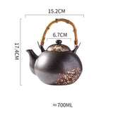 Japanese-Style Hand-Painted Ceramic Teapot with Rattan Handle Shopway.