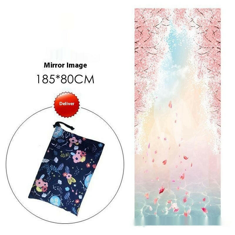 Sweat-absorbent Portable Printed Yoga Mat - Shopway