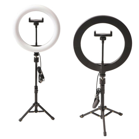 Selfie Ring Light 10 Inch Tripod Stand Desktop Circle Light Stand for Live Streaming Makeup Photography - Shopway