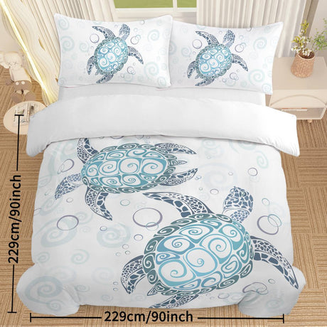Turtle Bed Sets Ocean 3 Piece Turtle Themed Comforter Cover With 2 Pillowcases Shopway.