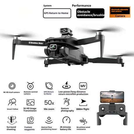 GPS Return HD 8K Aerial Photography Intelligent Obstacle Avoidance Remote-controlled Unmanned Vehicle - Shopway