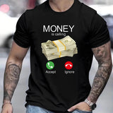 Money Is Summoning Printed T-shirts, Men's T-shirts, Summer Casual Short Sleeved T-shirts Shopway.