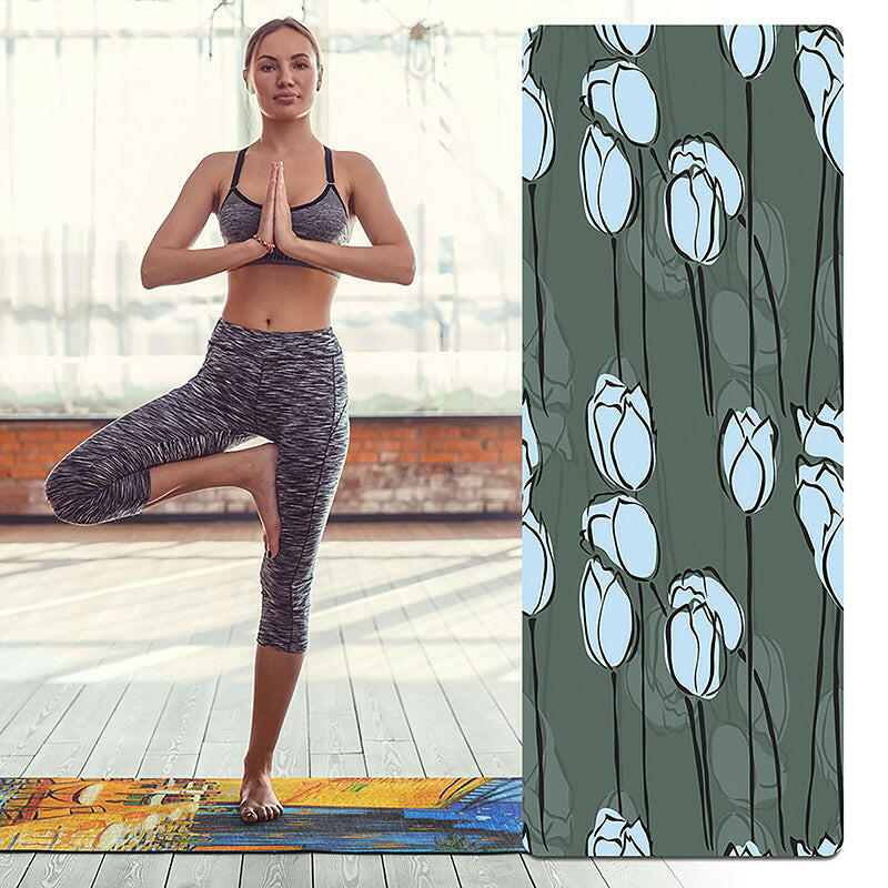 Suede Natural Rubber Beginner Yoga Mat - Shopway