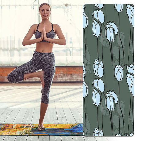 Suede Natural Rubber Beginner Yoga Mat - Shopway