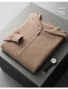 Fall Winter Men Woolen Sweater Young And Middle-aged Casual Hooded Zipper Cardigan Pure Wool Sportswear Shopway.