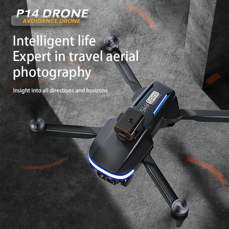 P14 Drone Long Endurance HD Aerial Photography Five Surface Obstacle Avoidance Quadcopter GPS Auto-Return Remote Control Airplane Optical Streaming Electric Control Optical Streaming Electric Control - Shopway