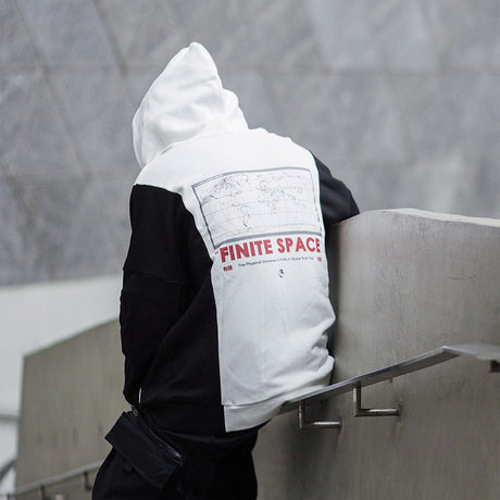 Paneled Hoodie Loose Pullover Fleece Sweatshirt Shopway.