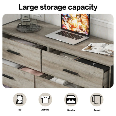 Wooden Dresser With 6 Drawers, Wooden Storage Cabinet In Bedroom Shopway.