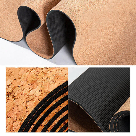 TPE Cork Yoga Mat Tasteless Non-slip Beginner Yoga Gym Mat Thicken - Shopway
