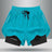 Men's Drawstring Sports Shorts Double Layer Quick Dry High Elasticity Activewear Pants - Shopway