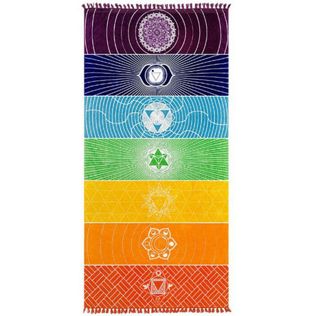 Printed Bath Towel Tassel Colorful Yoga Mat - Shopway