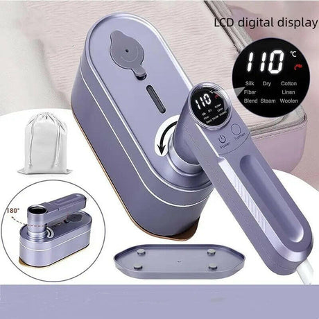 Foldable Garment Steam Iron With Digital Screen 2 In 1 Dry And Wet Ironing Handheld Clothing Steamer Small With 8 Preset Steam Shopway.