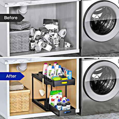 Dual Sliding Under Sink Cabinet Organizer Shopway.