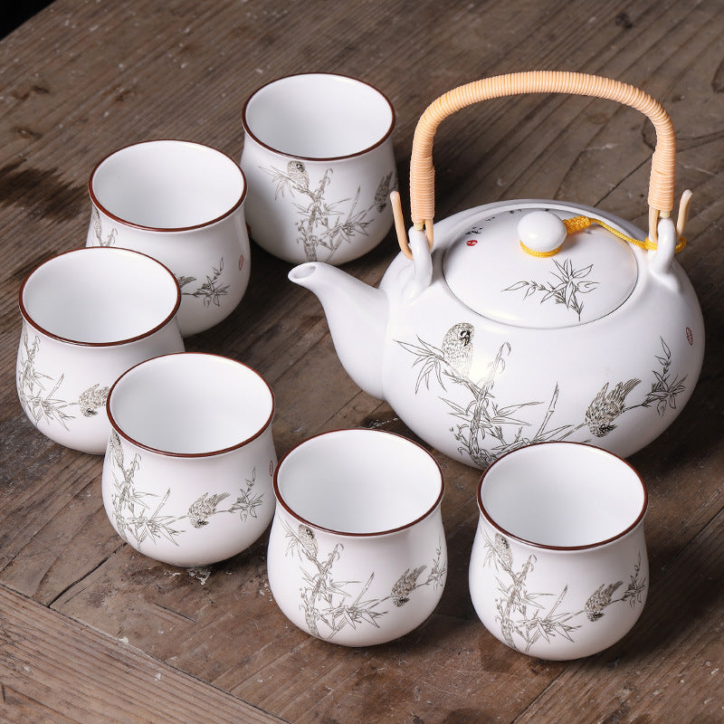 Large and Large Capacity Handle Pot Teapot Set Shopway.