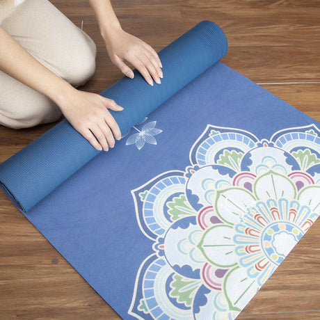 Suede Printed Tpe Double Yoga Mat - Shopway