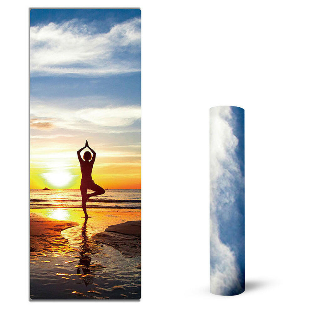 Suede TPE Yoga Mat Eco Friendly Non SlipWorkout Mat for Yoga Pilates Home Fitness - Shopway