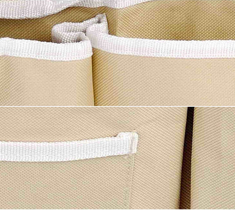 Alt Tag: Close-up of beige Japanese-Style Storage Artifact Bedside Hanging Bag for versatile use in bedroom, kitchen, or car. Shopway.