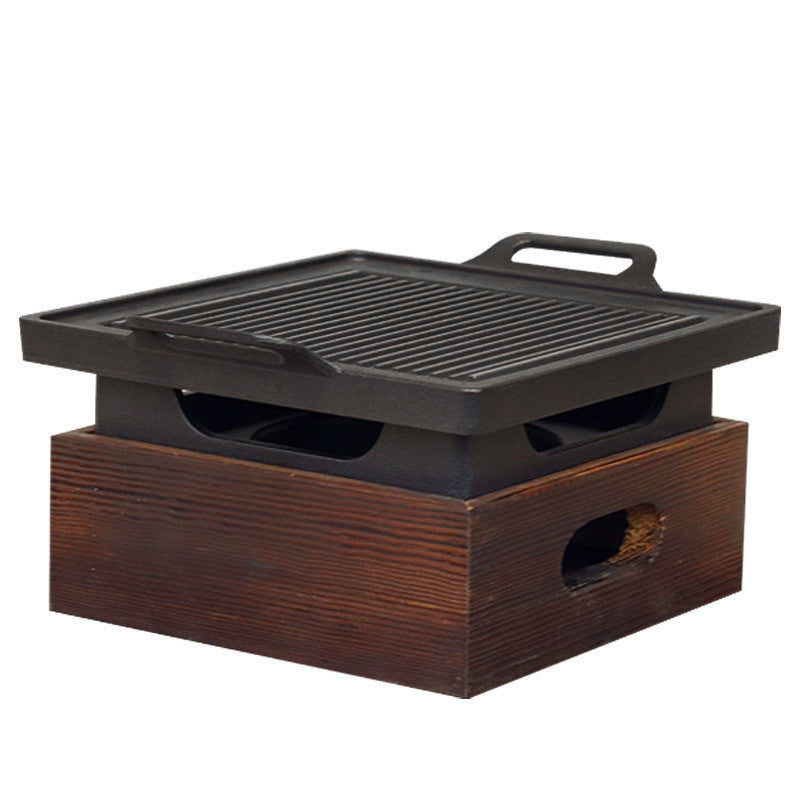 Wooden Seat Korean Style Grill Pan Grill Household Smokeless Shopway.