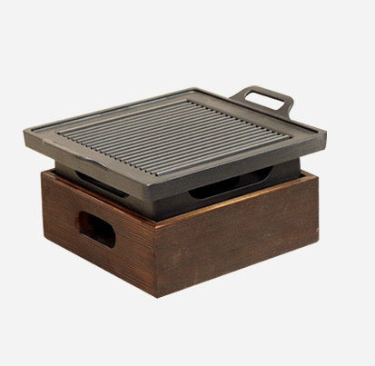 Wooden Seat Korean Style Grill Pan Grill Household Smokeless Shopway.