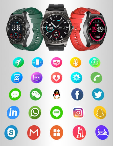 Full Circle Full Touch Heart Rate Blood Pressure Sleep Monitoring Cross-Border Smart Watch Fitness Pedometer Shopway.