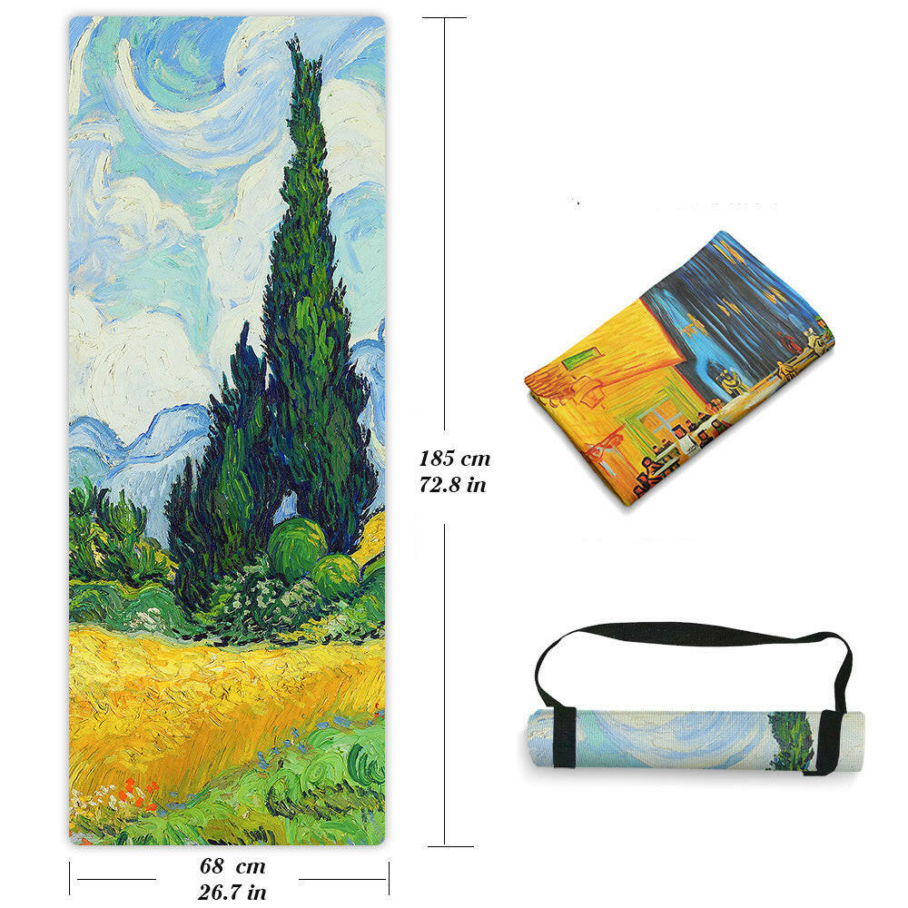Natural Rubber Suede Yoga Mat 1.5mm Folding Fitness Dance Yoga Mat Cross-border Custom Printing - Shopway