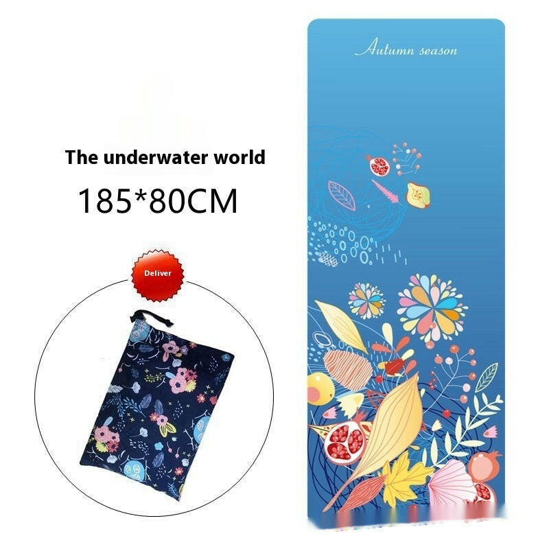 Sweat-absorbent Portable Printed Yoga Mat - Shopway
