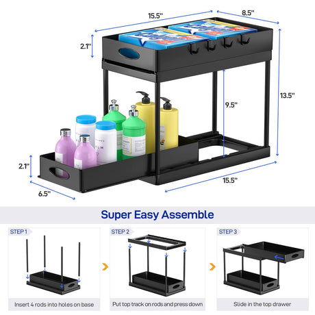 Dual Sliding Under Sink Cabinet Organizer Shopway.