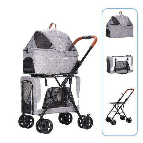 Lightweight Separated Double-layer Cabas Pet Cart Shopway.