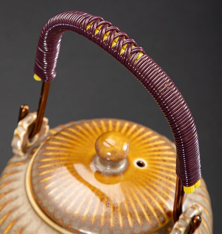 Large Capacity Japanese Style Simple Rib Ceramic Teapot Shopway.