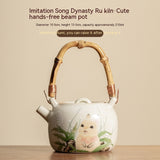 Ru Ware Cute Cat Loop-handled Teapot Shopway.
