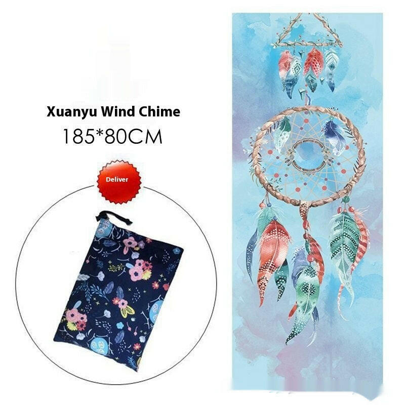 Sweat-absorbent Portable Printed Yoga Mat - Shopway