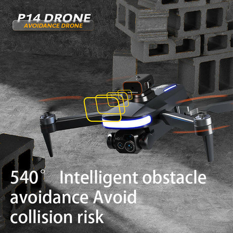 P14 Drone Long Endurance HD Aerial Photography Five-surface Obstacle Avoidance Quadcopter GPS Auto-return Remote Control Airplane GPS Positioning - Shopway