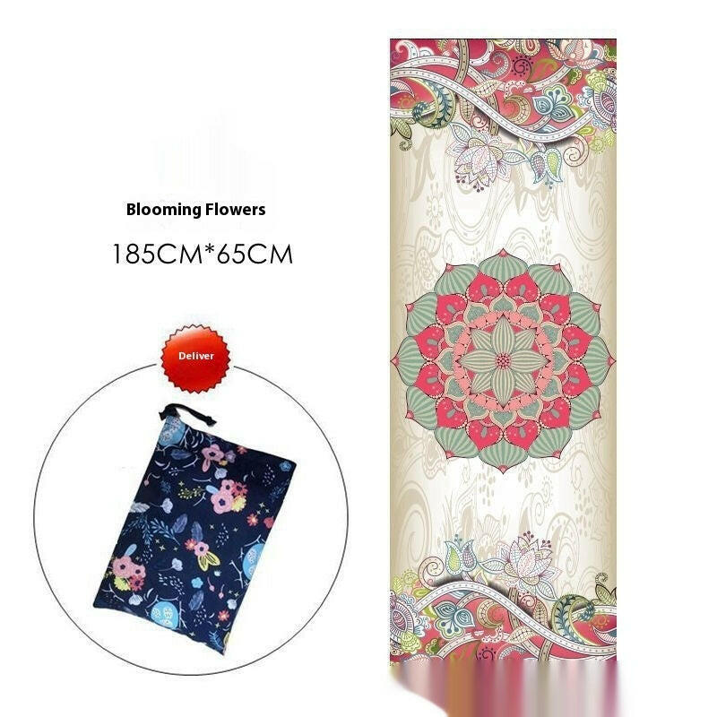 Sweat-absorbent Portable Printed Yoga Mat - Shopway