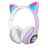Cat ears head-mounted girl style glowing gaming headset Shopway.