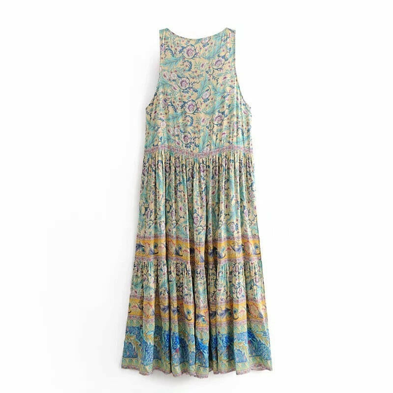 Women's Bohemian Printed Holiday Beach Dress Shopway.