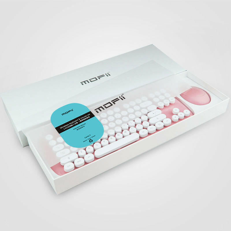 Wireless Keyboard And Mouse Set Girls Color Retro - Shopway