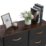 4 Tier Wide Drawer Dresser Storage Unit with 8 Easy Pull Fabric Drawers and Metal Frame Wooden Tabletop for Closets Nursery Dorm Room Hallway Gray Shopway.
