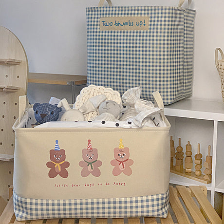 Cartoon Drawstring Dustproof Thickened Cloth Storage Basket Shopway.