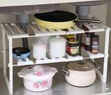 2 Tier Under Sink Expandable Shelf Organizer Shopway.