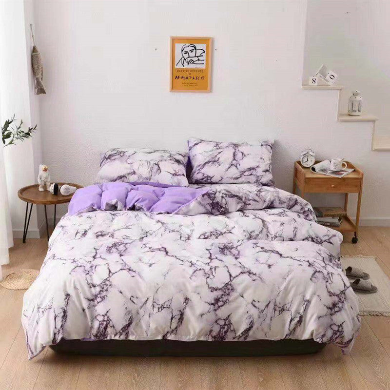 Three sets of textured stone quilt cover and pillowcase Shopway.