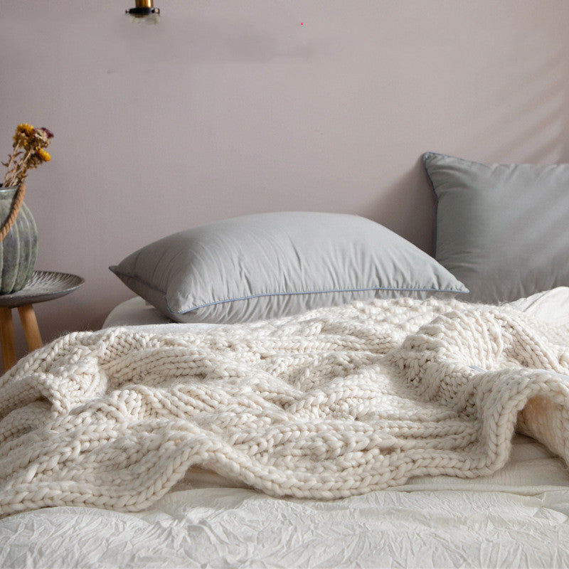 Hand-woven Thick Wool Blankets Sofa Towels And Blankets Upholstered And Photographed Blankets Shopway.