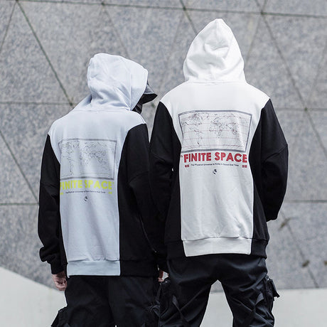 Paneled Hoodie Loose Pullover Fleece Sweatshirt Shopway.