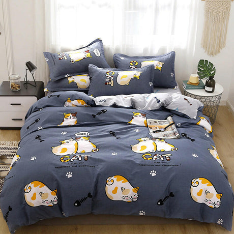 Four  Piece Cotton Bedding Set - Shopway